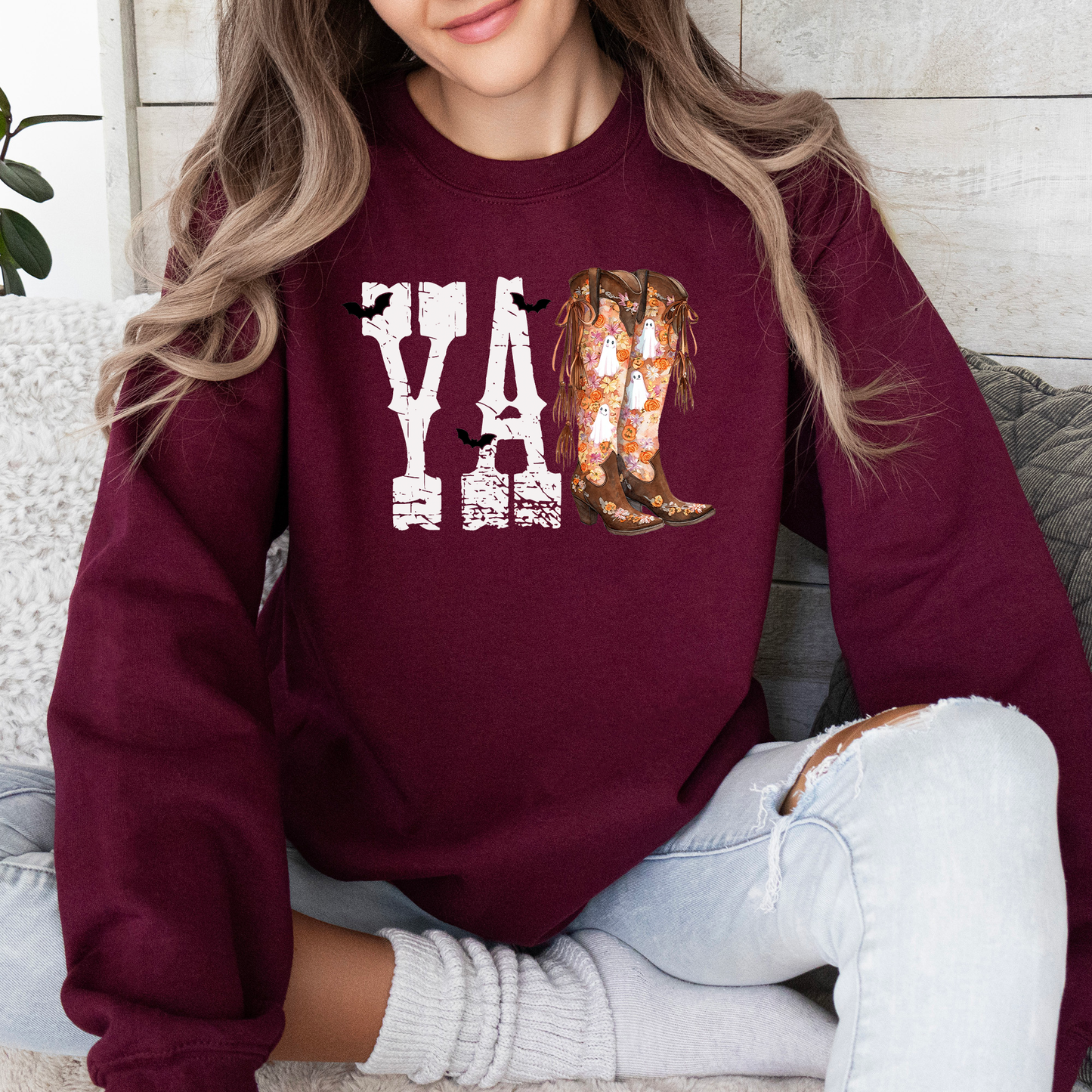 Y'all, Cowboy Boots, Western, Halloween, Autumn, Fall Sweatshirt