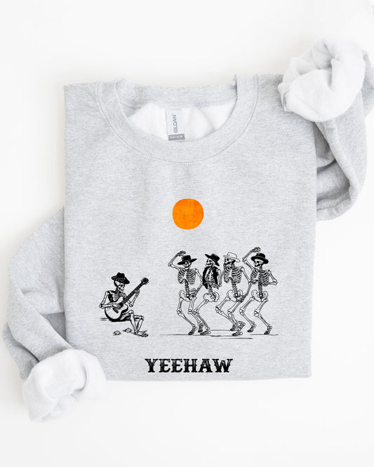 Yeehaw, Dancing Skeletons, Halloween, Country, Western, Cowboys Sweatshirt