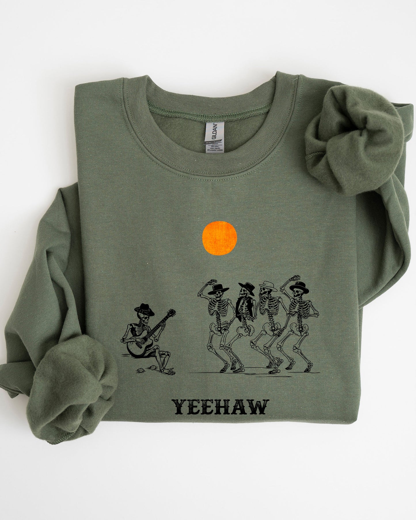 Yeehaw, Dancing Skeletons, Halloween, Country, Western, Cowboys Sweatshirt