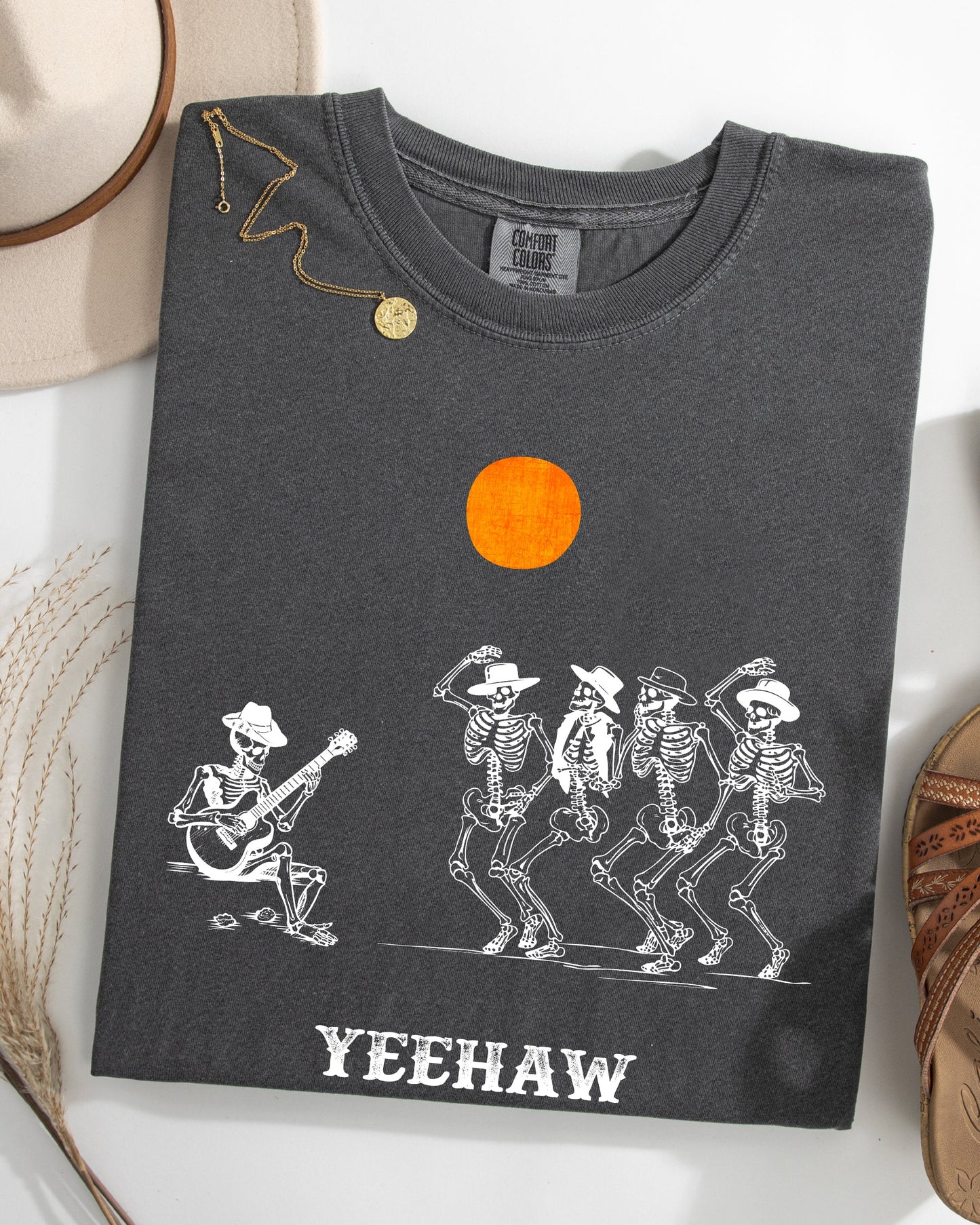 Yeehaw, Dancing Skeletons, Halloween, Country, Western, Cowboys Shirt Comfort Colors T-Shirt