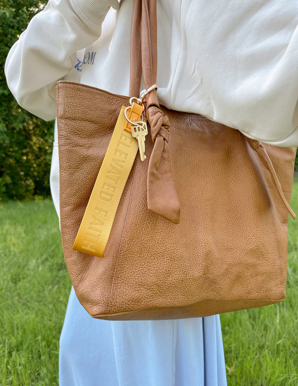 Yellow Oversized Logo Keychain