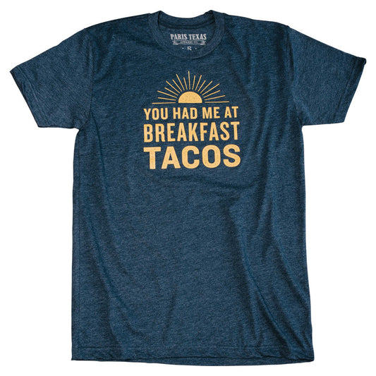 Breakfast Tacos Navy T-Shirt Unisex You Had Me At Breakfast Tacos