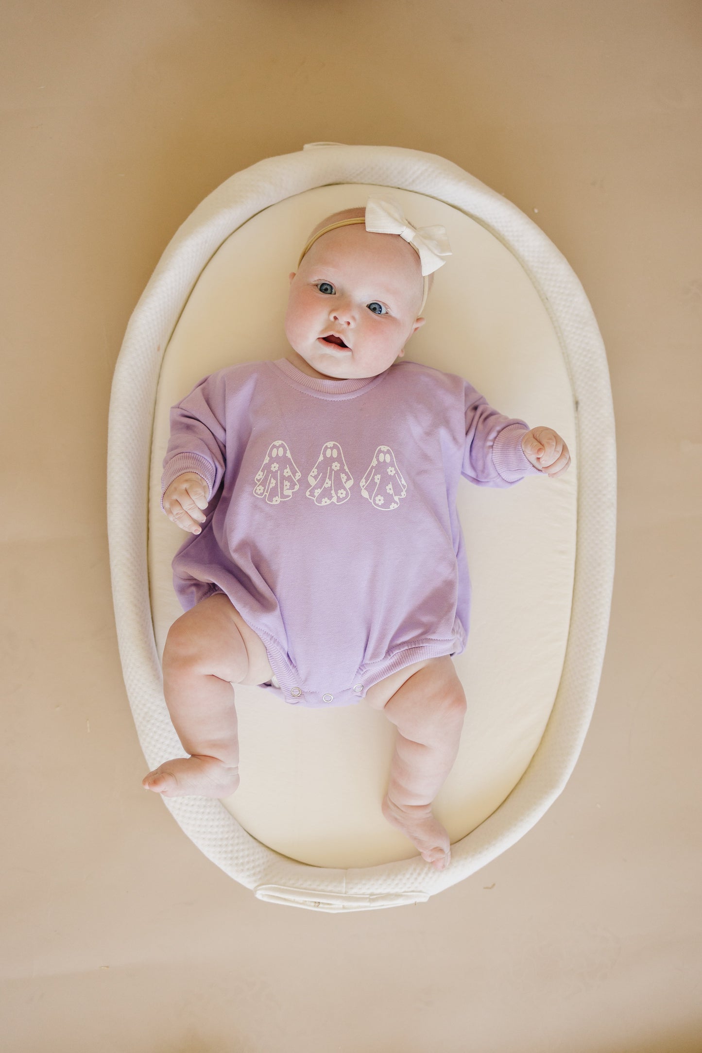 Daisy Ghosts Oversized Halloween Romper High-Quality French Terry Romper Little Joy Co.