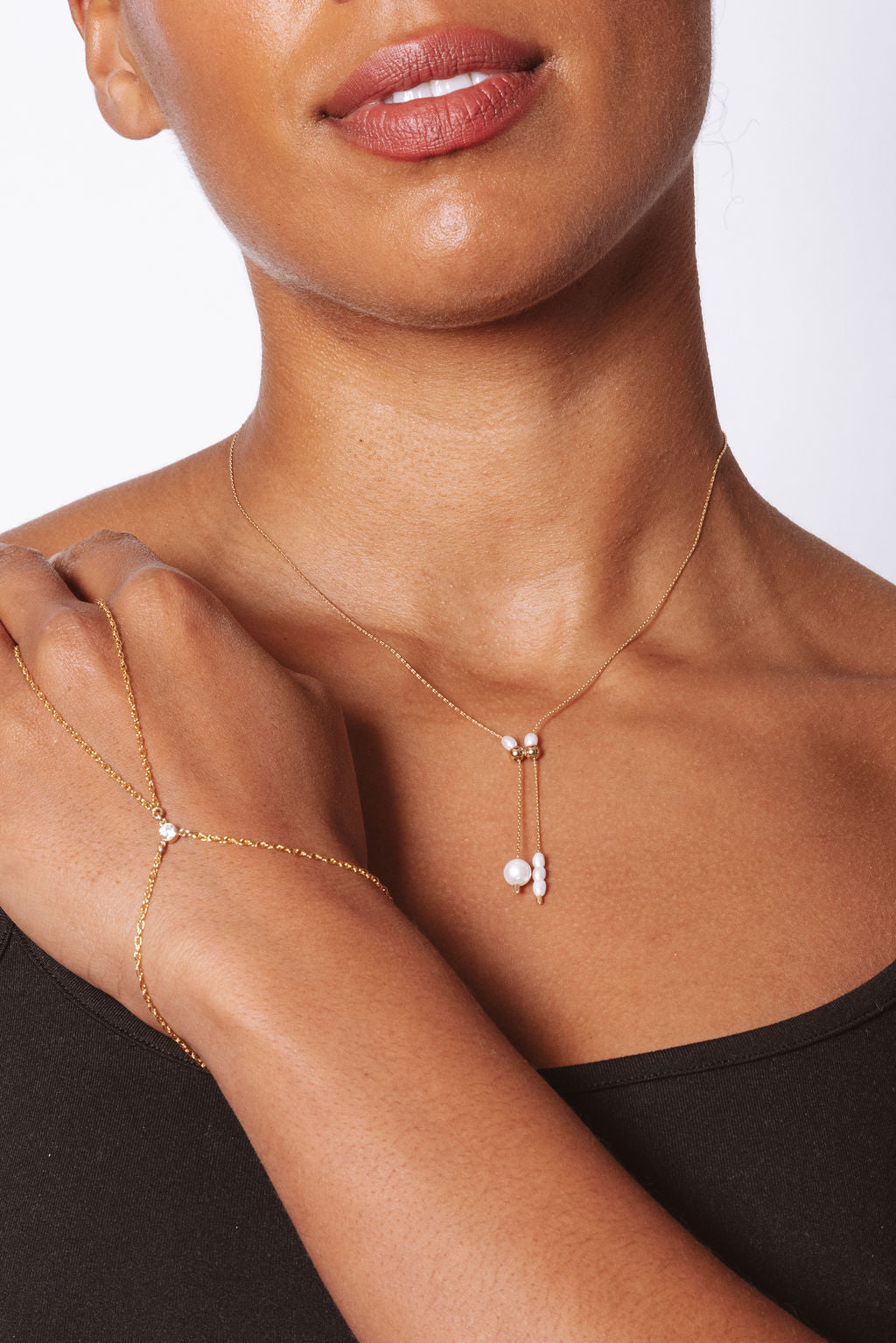 Zara Freshwater Pearl Lariat Necklace 14k Gold Filled