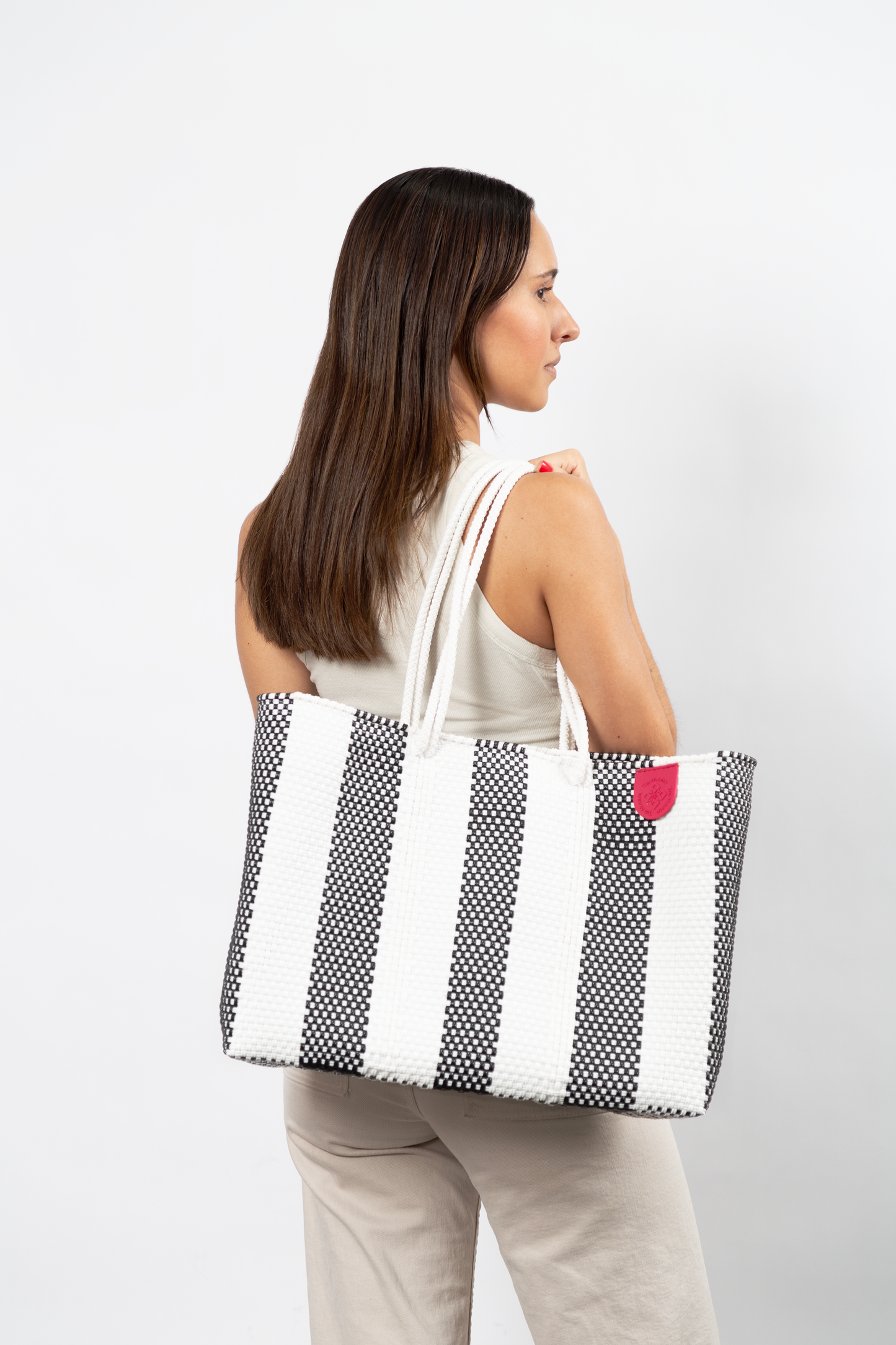 Zebra Woven Water-Resistant Super Tote Bag