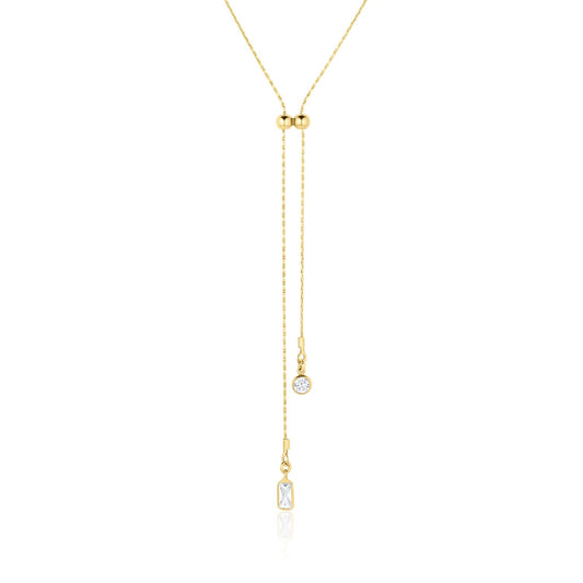Zoey Lariat Necklace 14k Gold Filled Chain Necklace