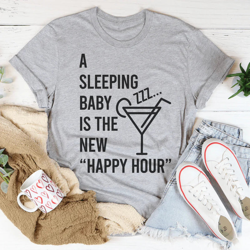 Sleeping Baby Tee Soft Lightweight Cotton T-Shirt Peachy Sunday