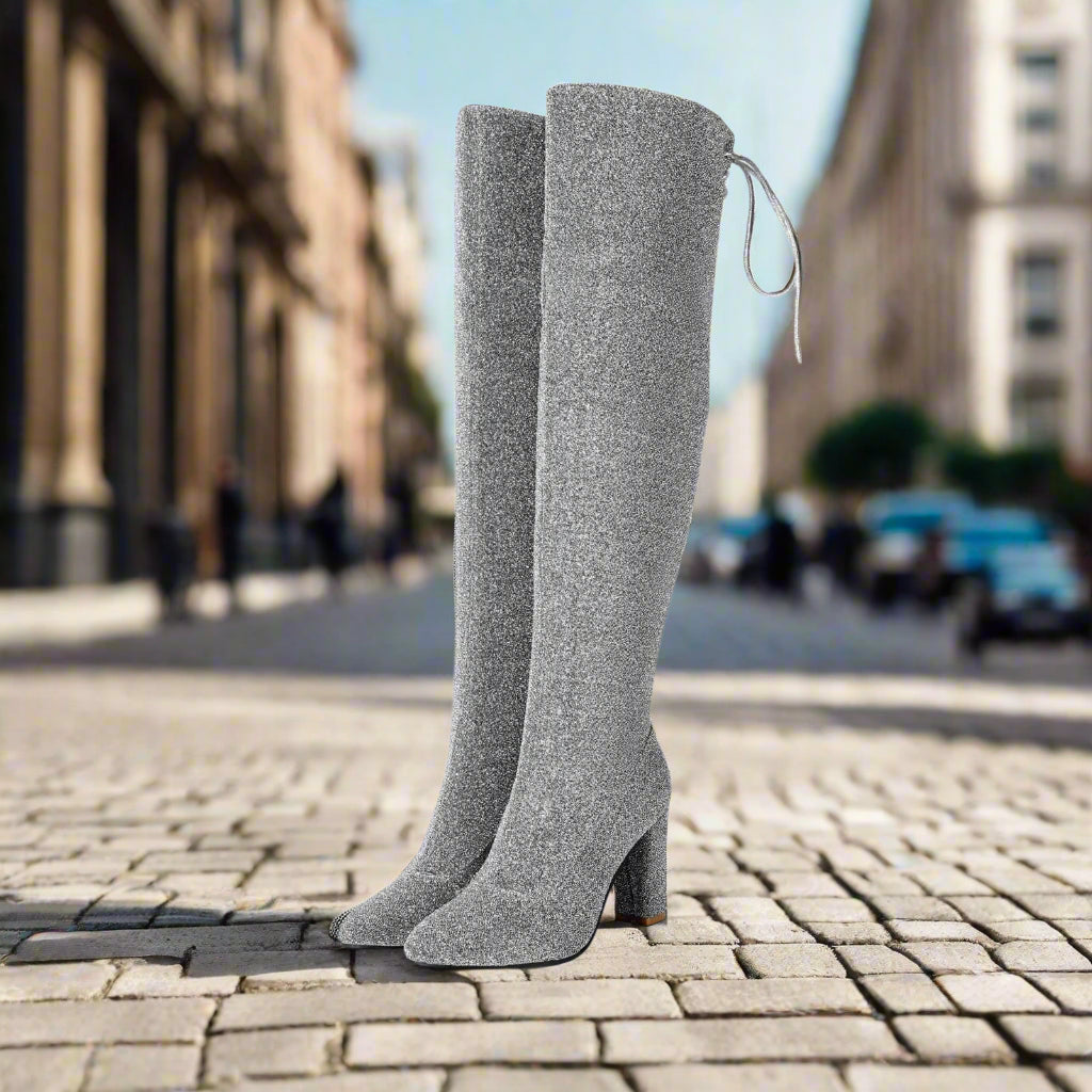 Plus-Size Chunky Heel Over The Knee Long Boots for Women