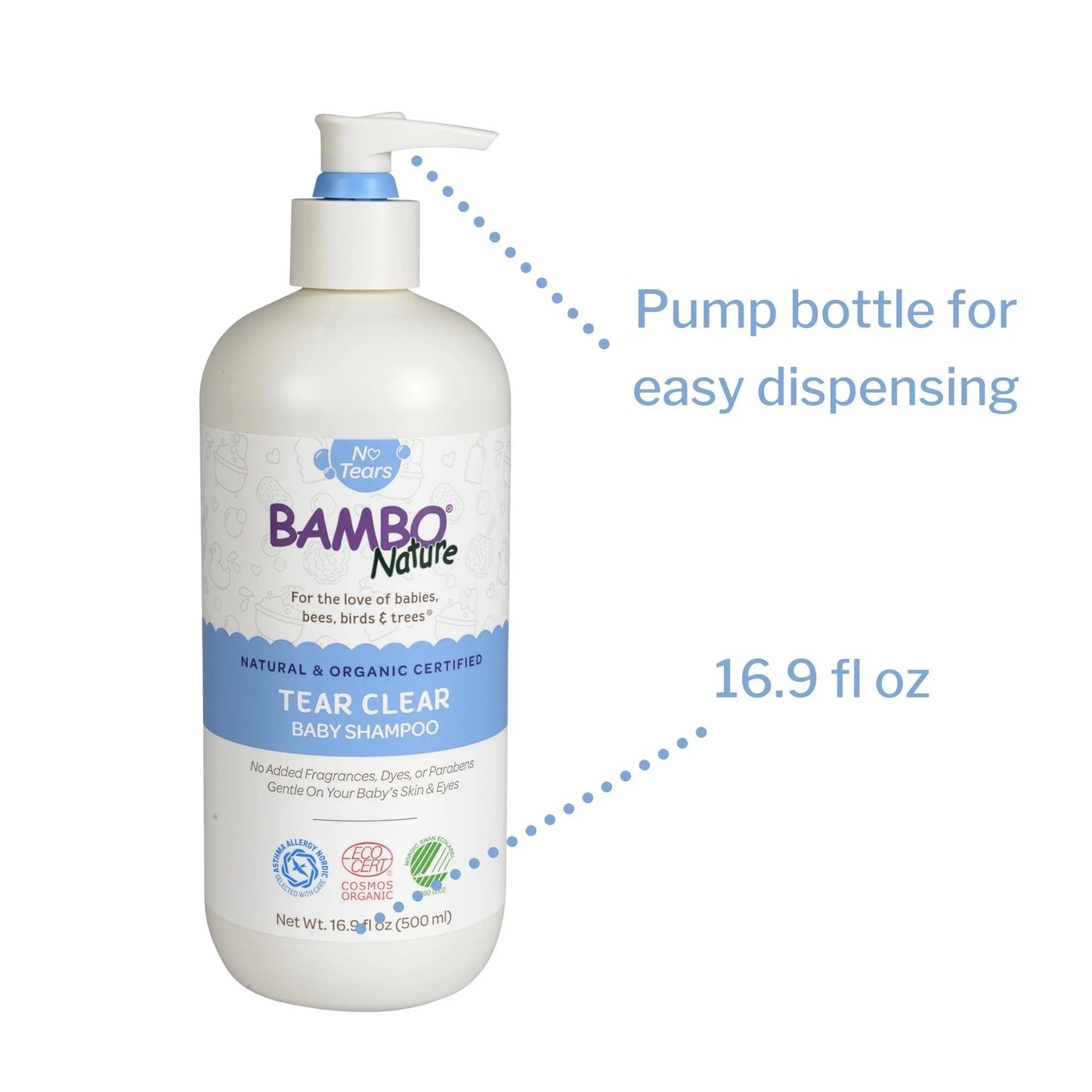 Bambo Nature Tear Clear Baby Shampoo — 16.9 fl oz Pump Bottle