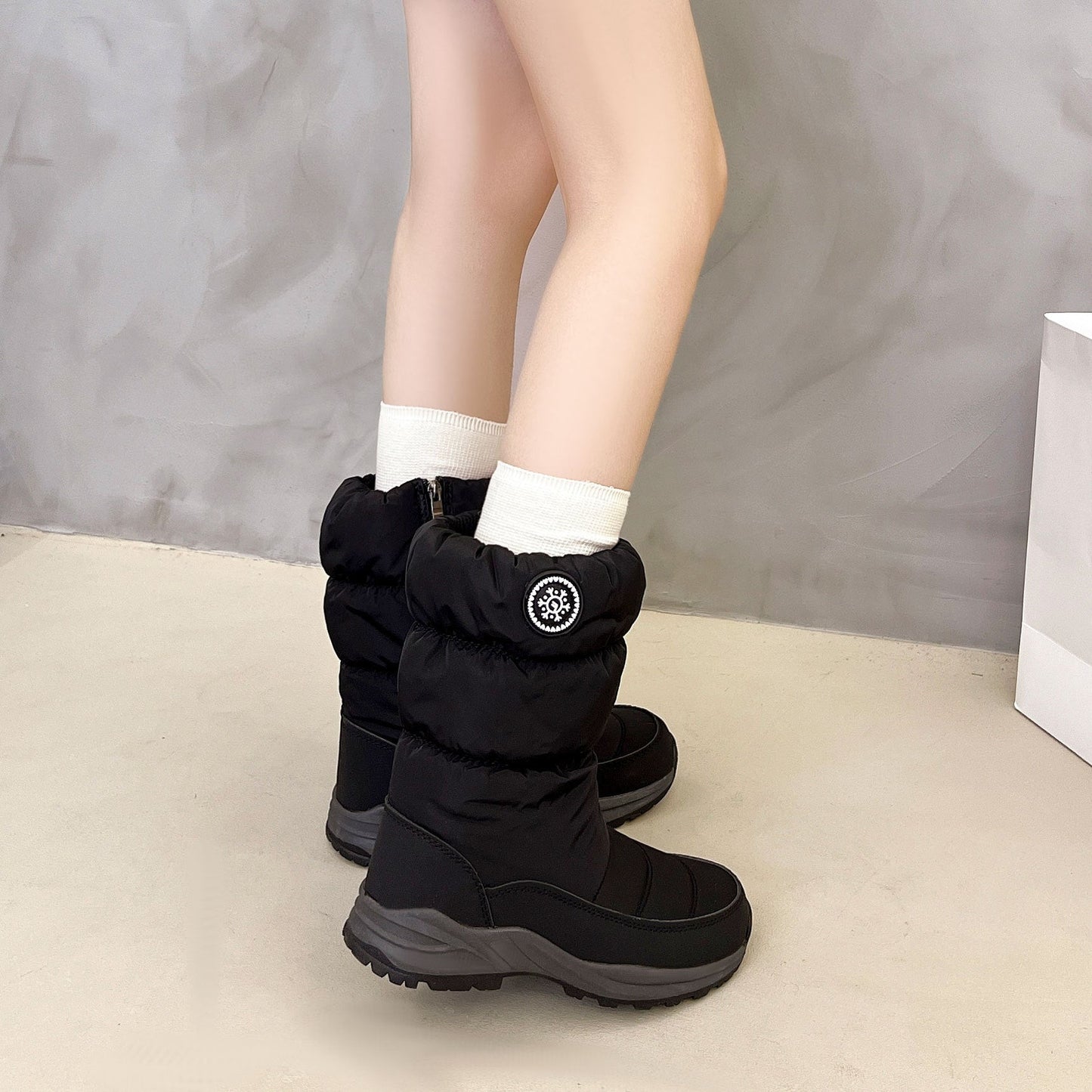 Thickened Cotton Mid-Calf Snow Boots Women