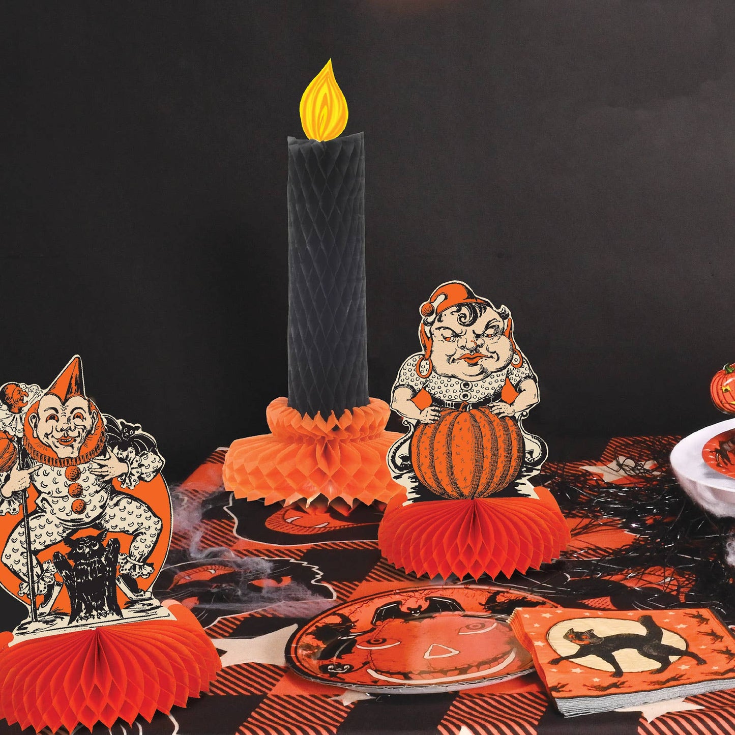 Vintage Honeycomb Halloween Centerpieces Set of 4 Beistle