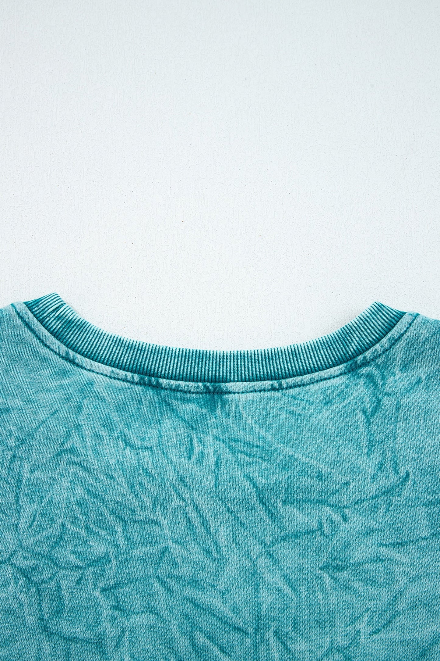 High-rise Mineral Wash Loose Sweatshirt Letter Embroidery