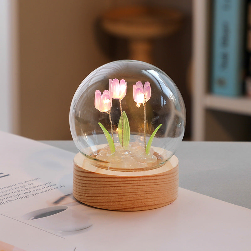 Mini Tulip Small Night Light Tabletop Decoration Cute Holiday Gift