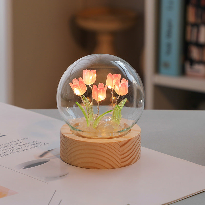 Mini Tulip Small Night Light Tabletop Decoration Cute Holiday Gift