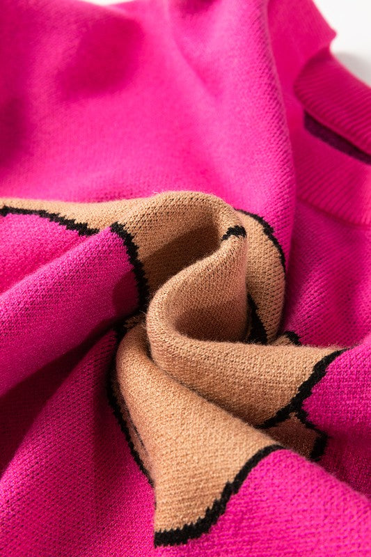 Glowing Hue Drop Shoulder Oversized Sweater Cowboy Hat