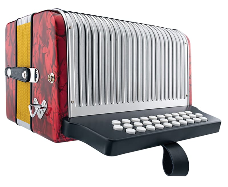 Diatonic Accordion Keys of F/Bb/Eb Red Hohner Corona II