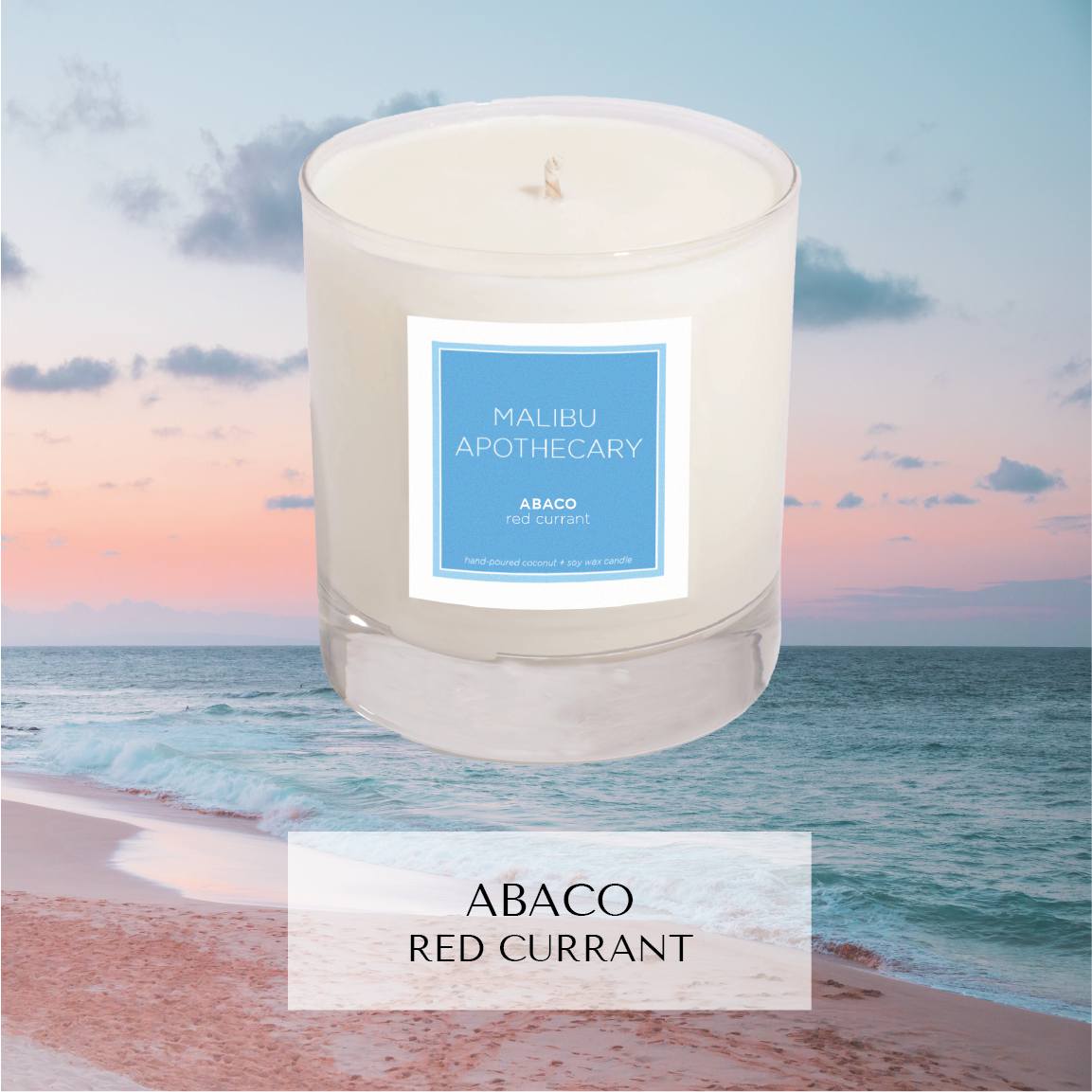 Clear Gloss Blue Accent Candle 8.5oz Coconut Soy Wax