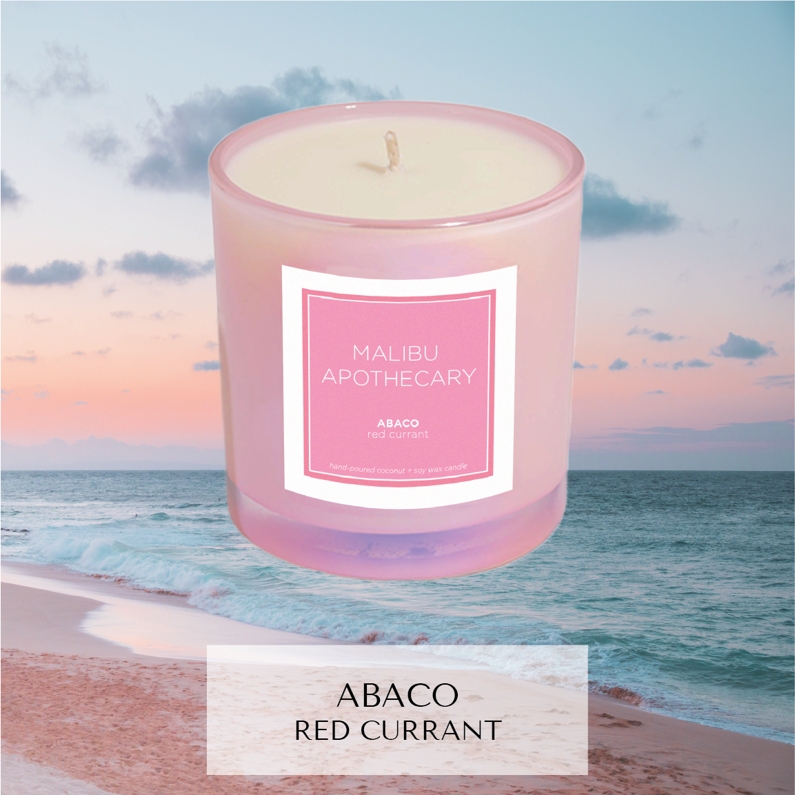 Iridescent Pink Coconut Soy Wax Candle Malibu Apothecary