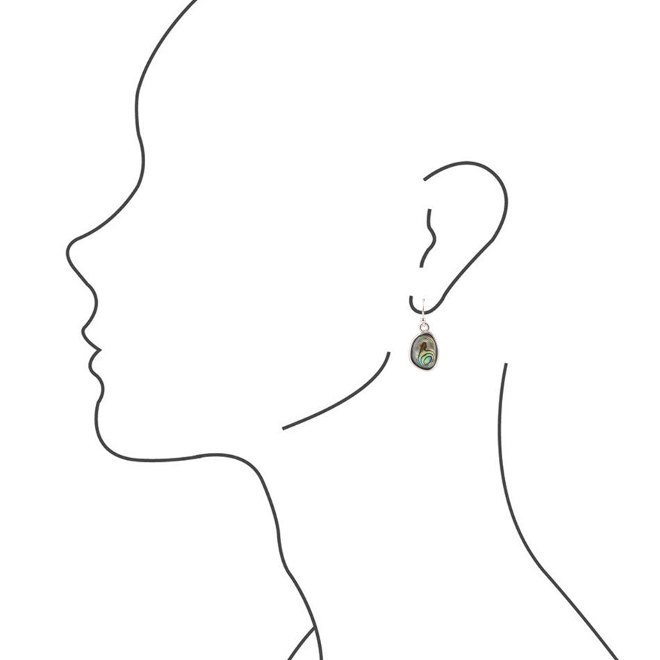 Blue Abalone Sterling Silver Drop Earrings
