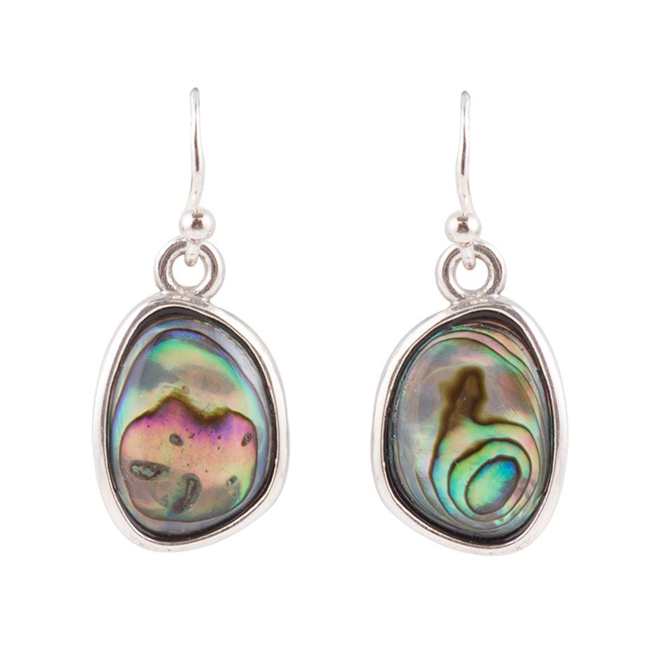 Blue Abalone Sterling Silver Drop Earrings