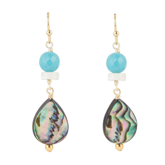 Abalone Magnasite Drip Earrings