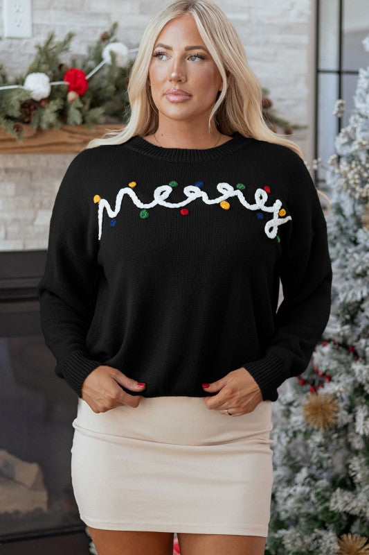 Merry Dot Dolman Sleeve Sweater Soft Knit Sweater