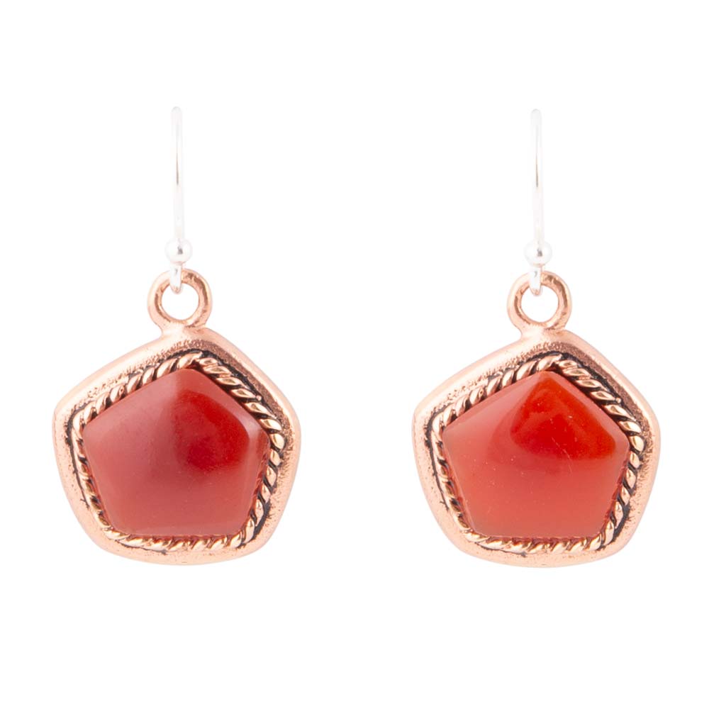 Abstract Carnelian Copper Earrings Barse Jewelry