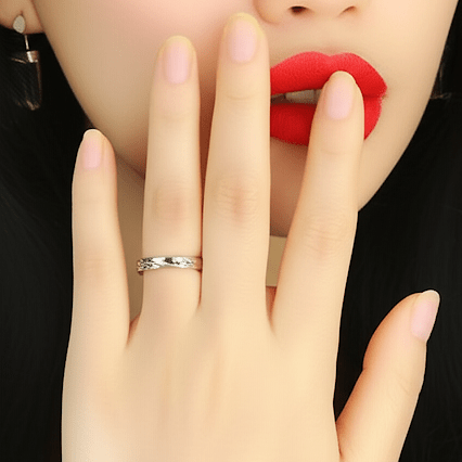 Adjustable Twisted Clear Zircon Sterling Silver Ring Luxury Jewelry