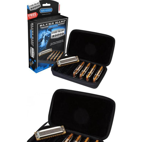 Hohner Blues Harp 5-piece Harmonica Set with Case-NEW
