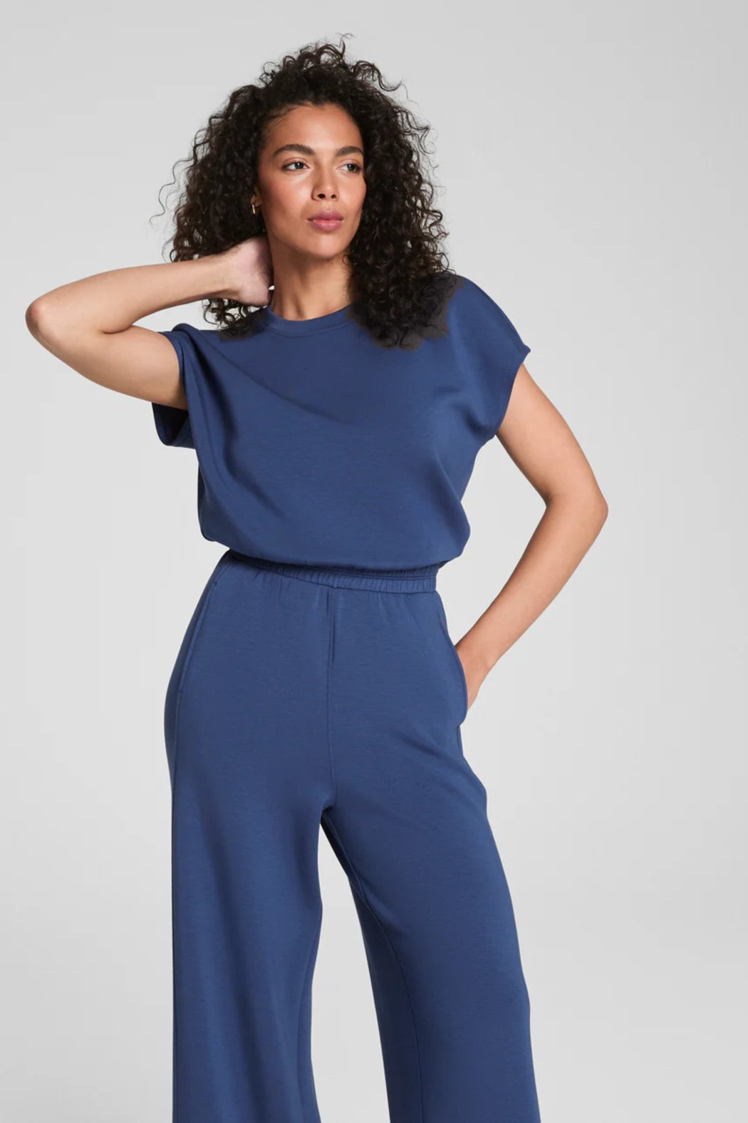 Air Essentials Cap Sleeve Cinched Jumpsuit