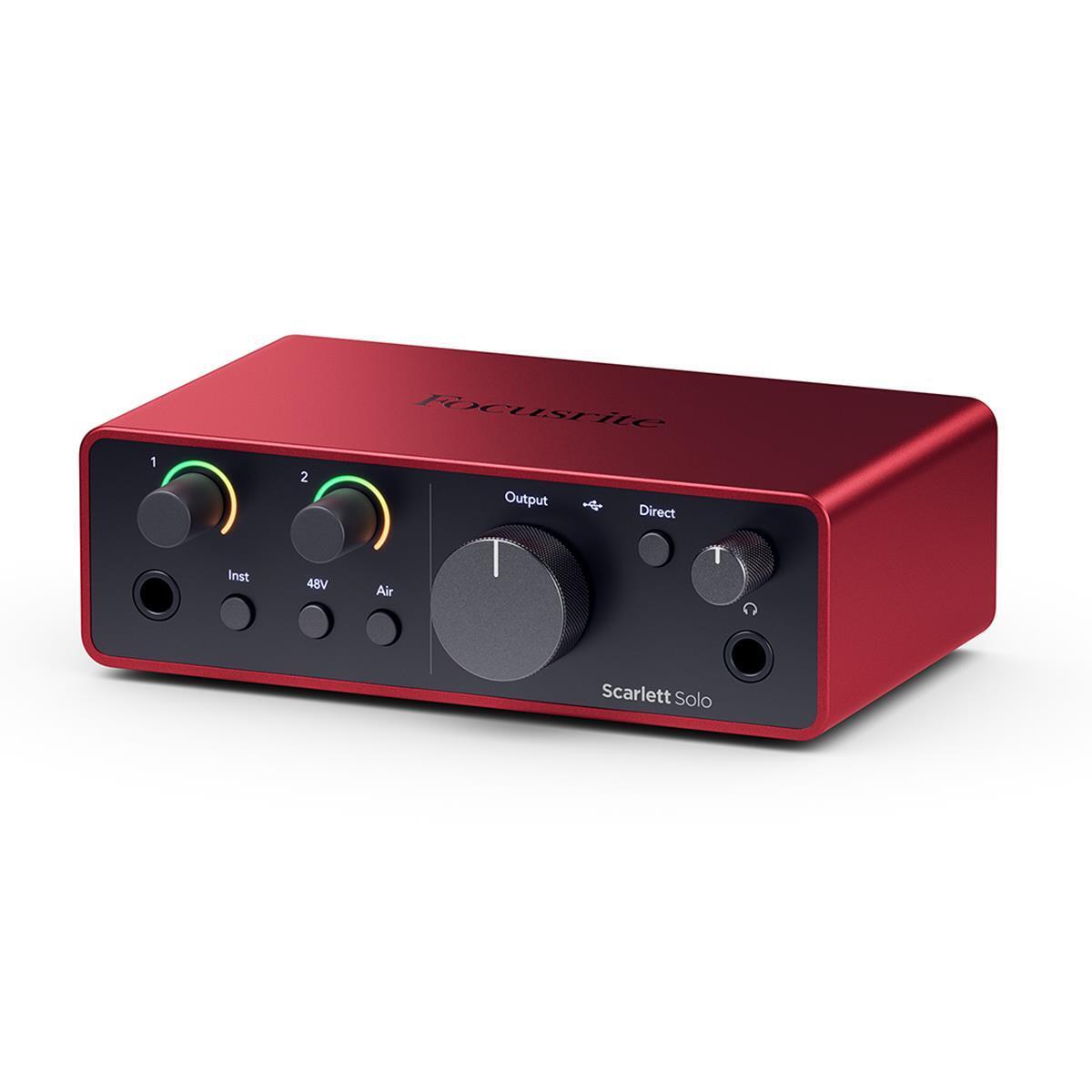 Focusrite Scarlett Solo Studio 4th Gen Ultra-Low Noise USB Interface with Mic, Headphones, Software Suite