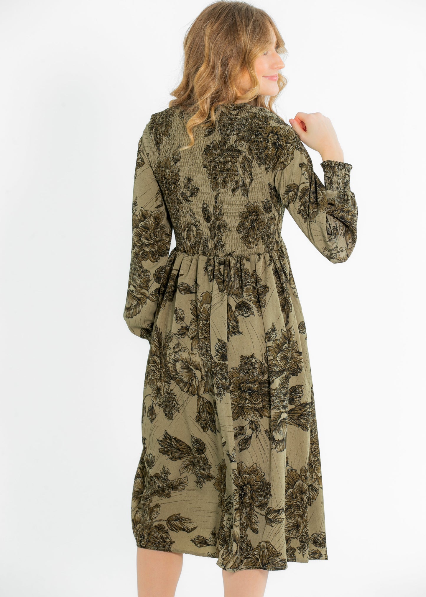Aleeyah Smocked Midi Dress