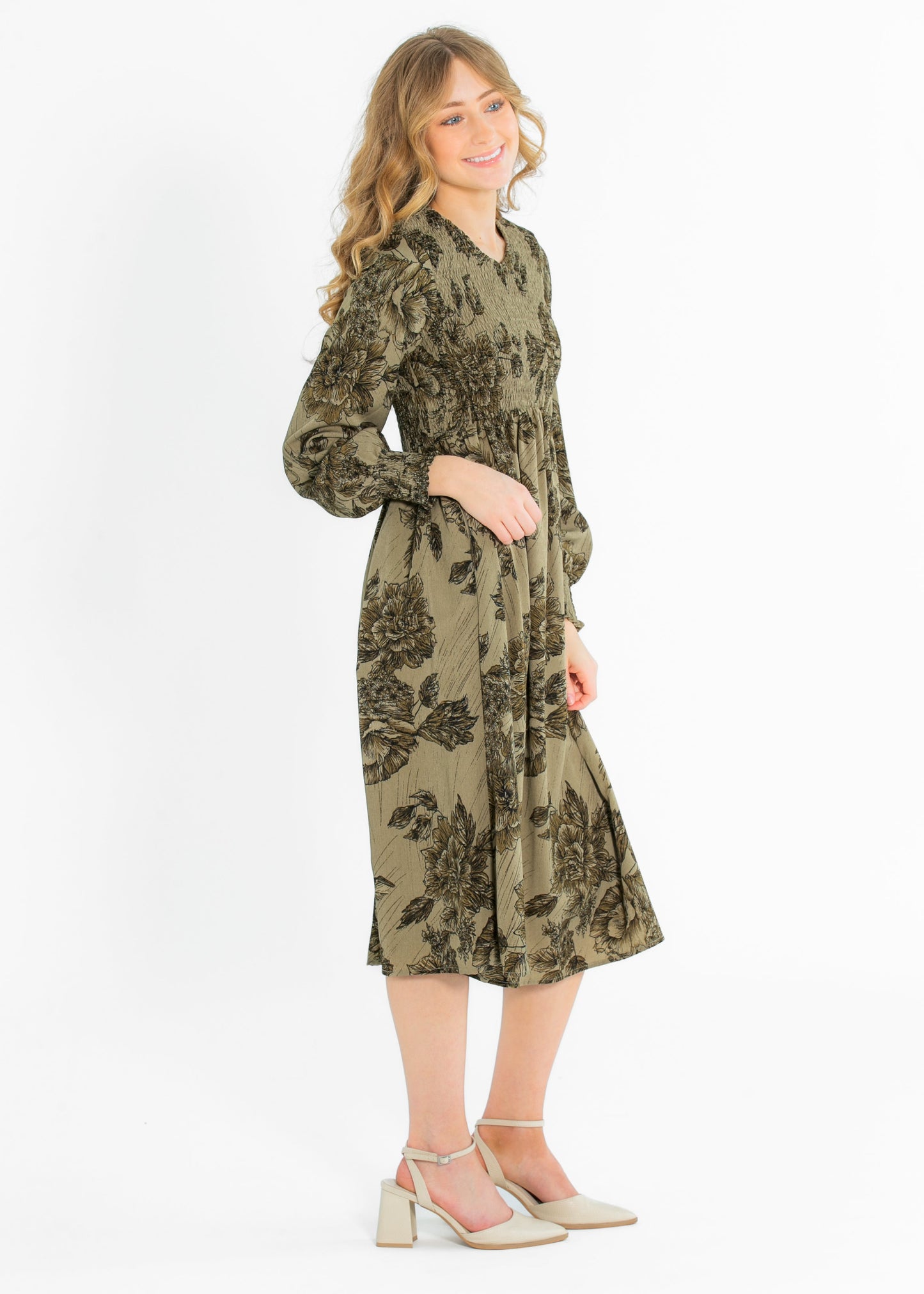 Aleeyah Smocked Midi Dress