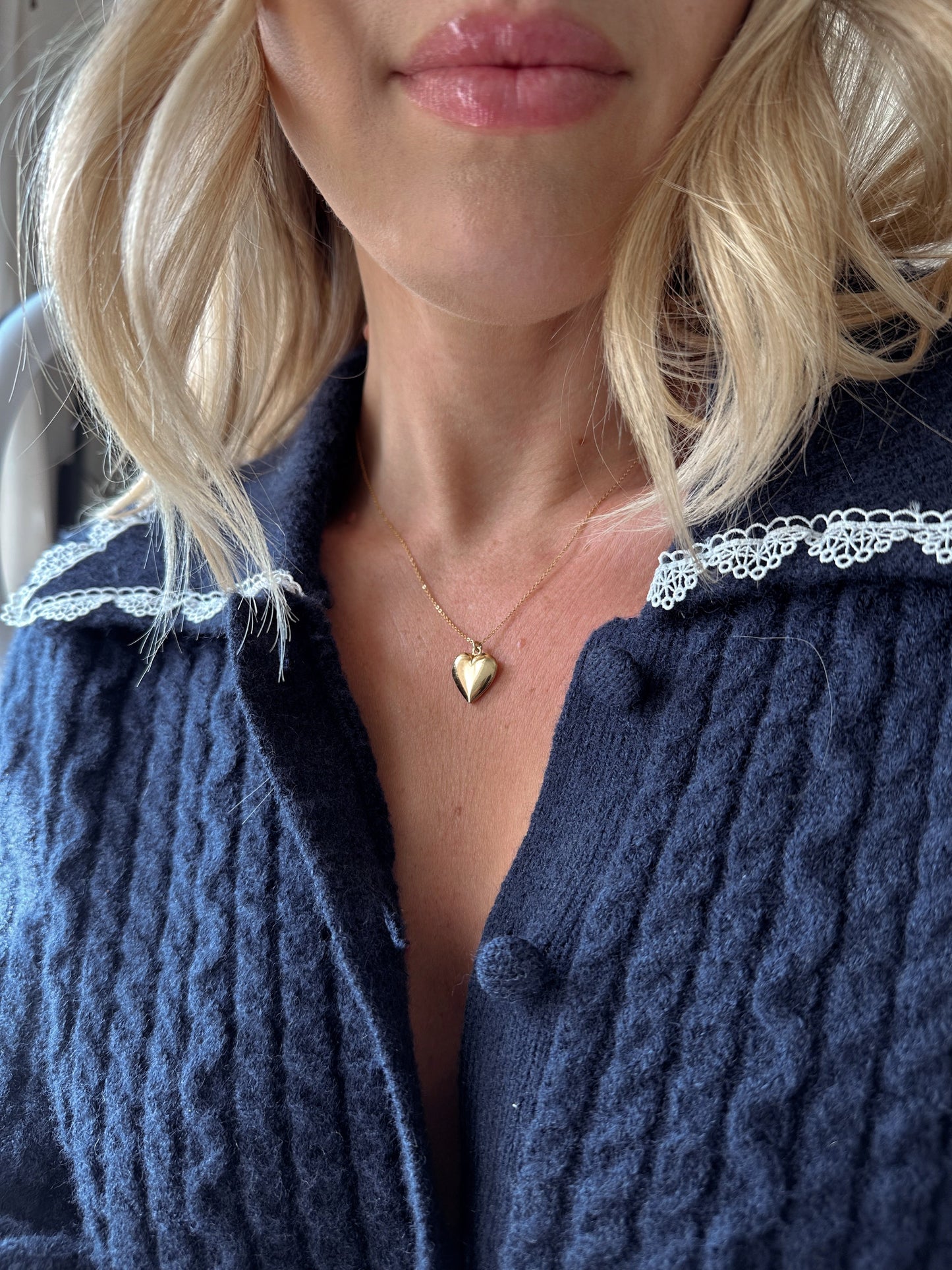 Gold Heart Locket Necklace 14k Gold over Brass Roxy