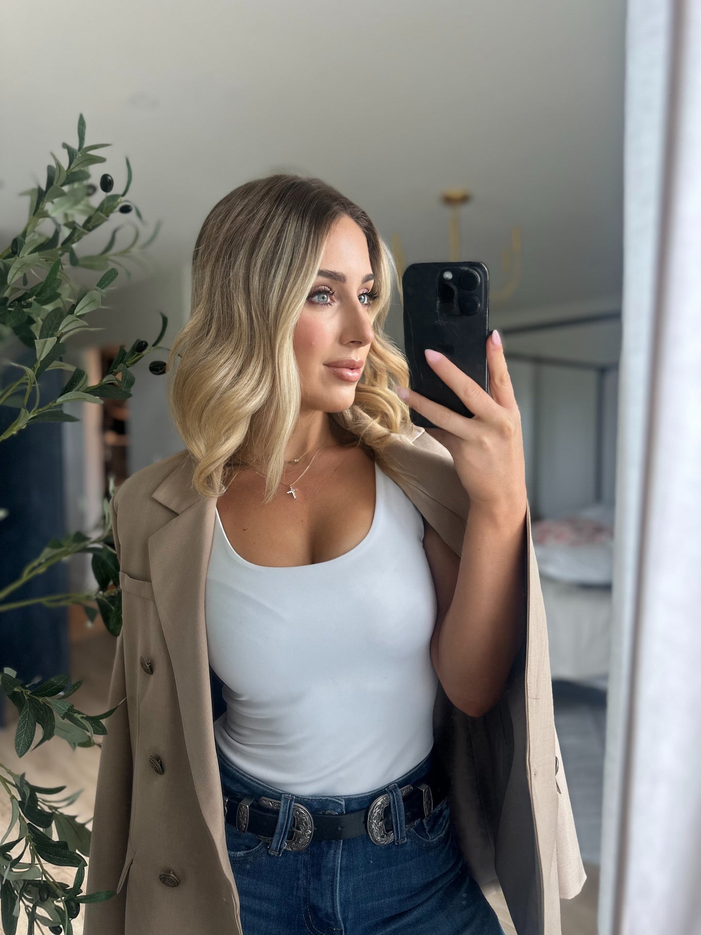 14k Gold Filled Blake Necklace with 6mm Cubic Zirconia Connector