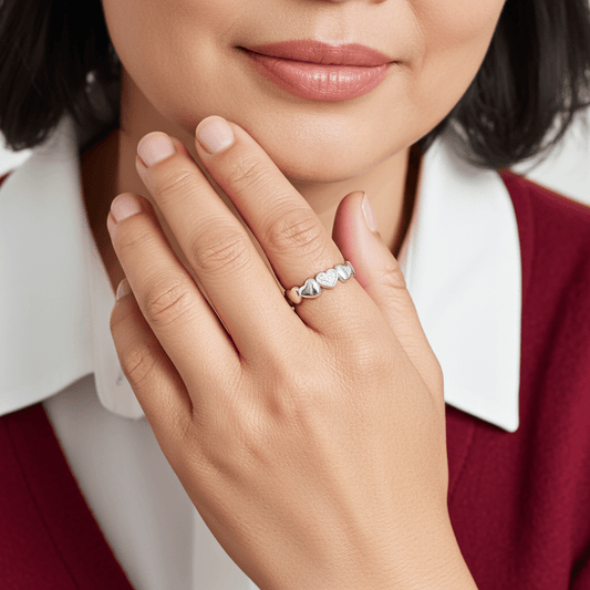 Minimalist Stainless Steel Heart Ring All Heart Open Ring Amtikiss Casuals