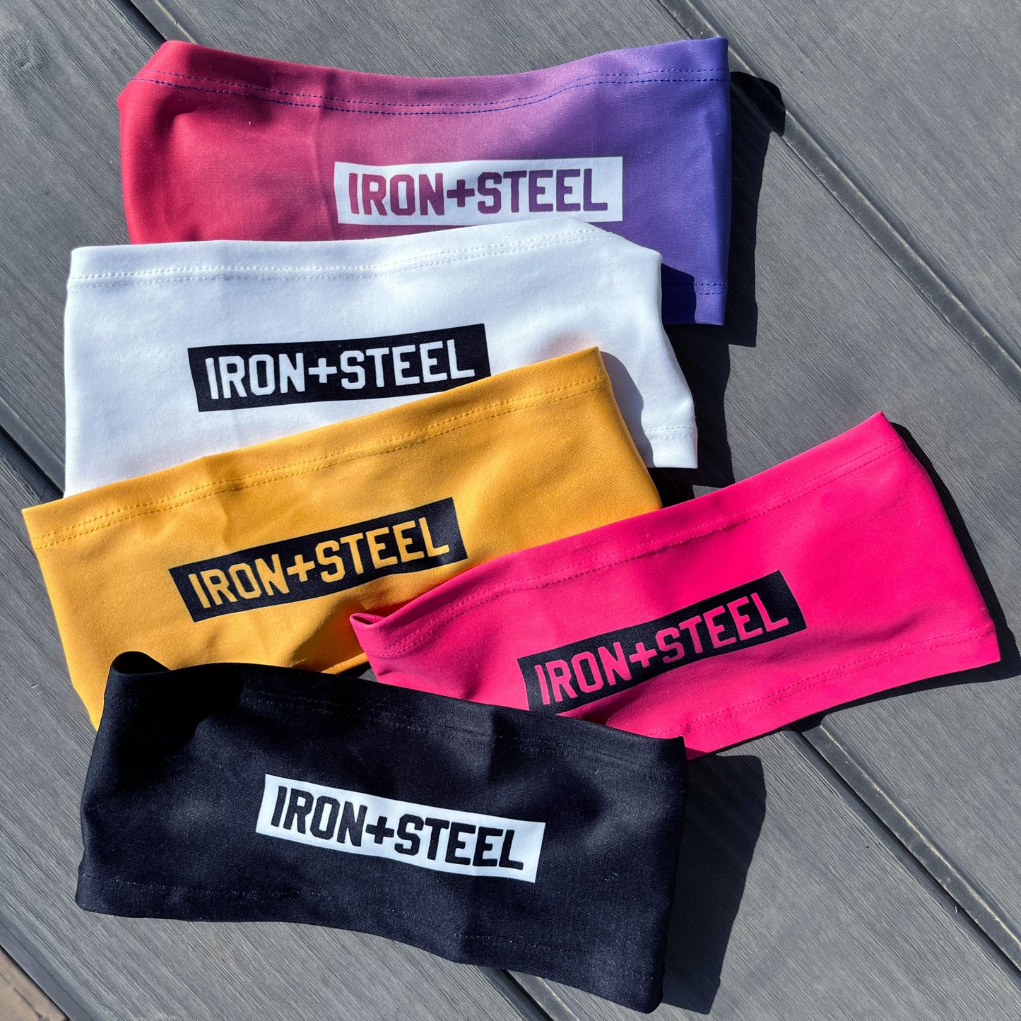 Iron+Steel White Moisture-Wicking Headband