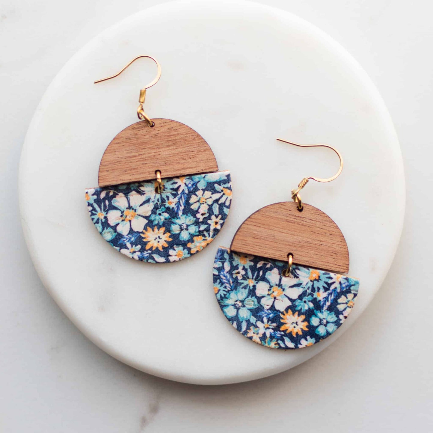 Alpine Summer Floral Wood Earrings Claire by Sela Designs