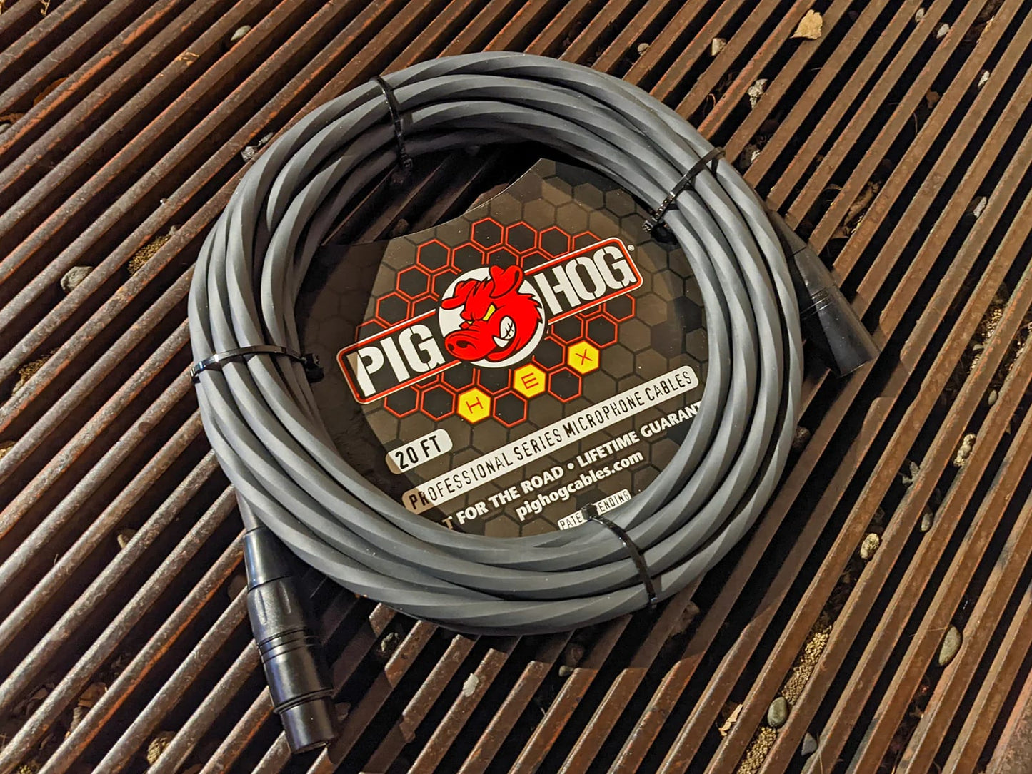 Pig Hog Hex Series 25ft Grey Mic Cable PHMH25GR
