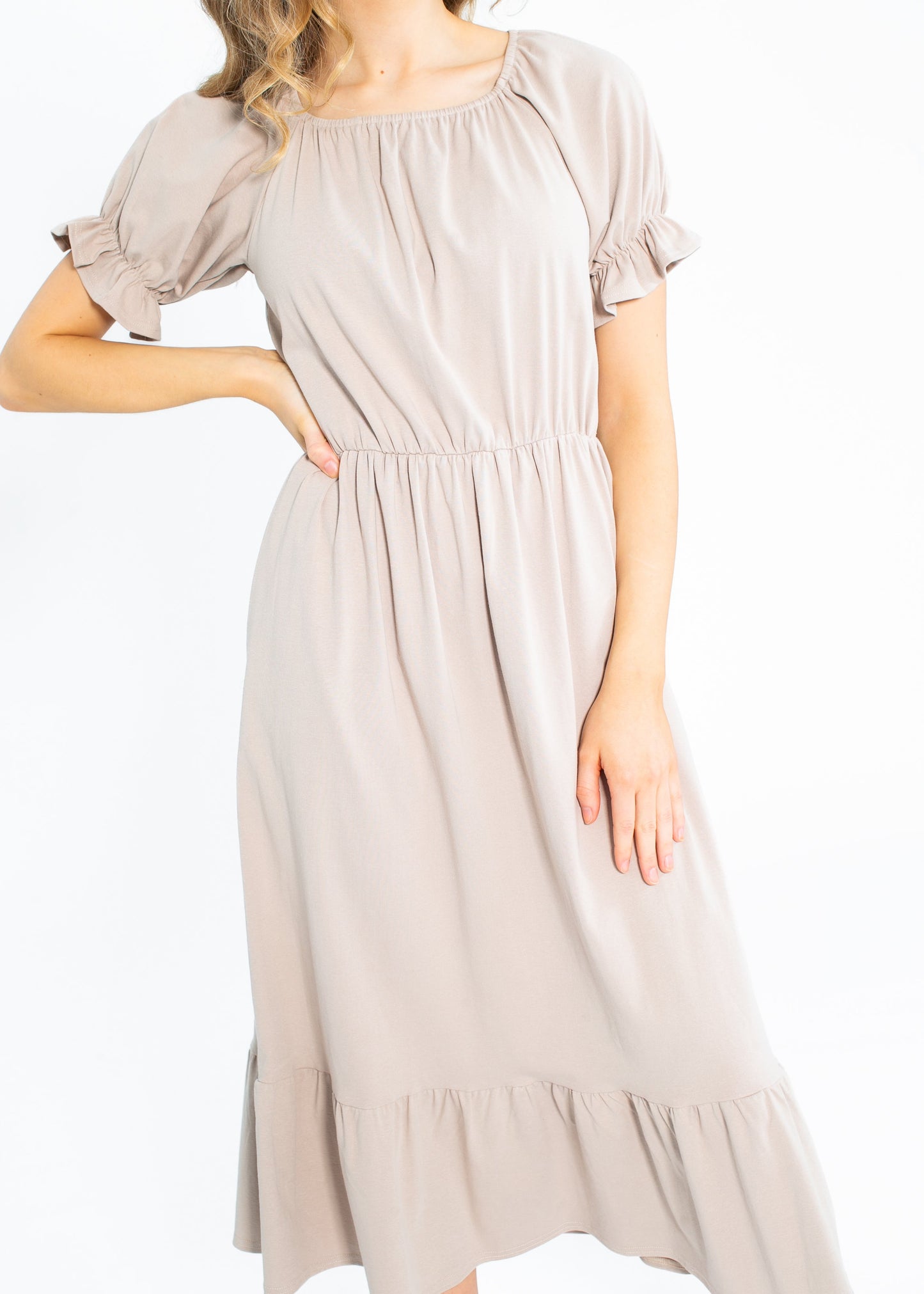 Amy Puff Sleeve Midi Dress