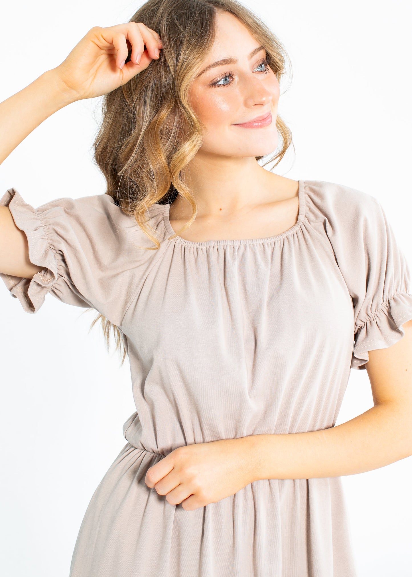 Amy Puff Sleeve Midi Dress