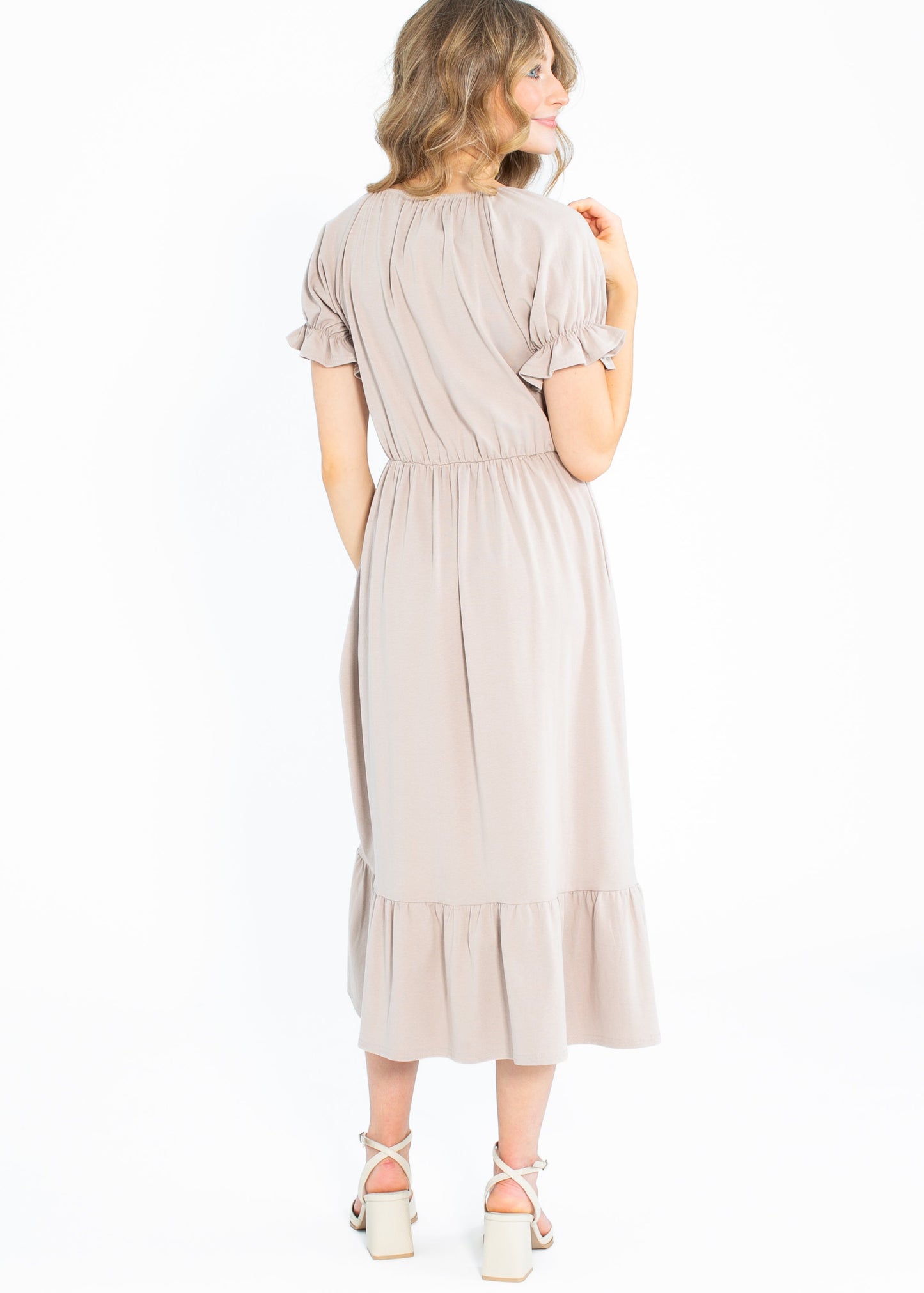 Amy Puff Sleeve Midi Dress