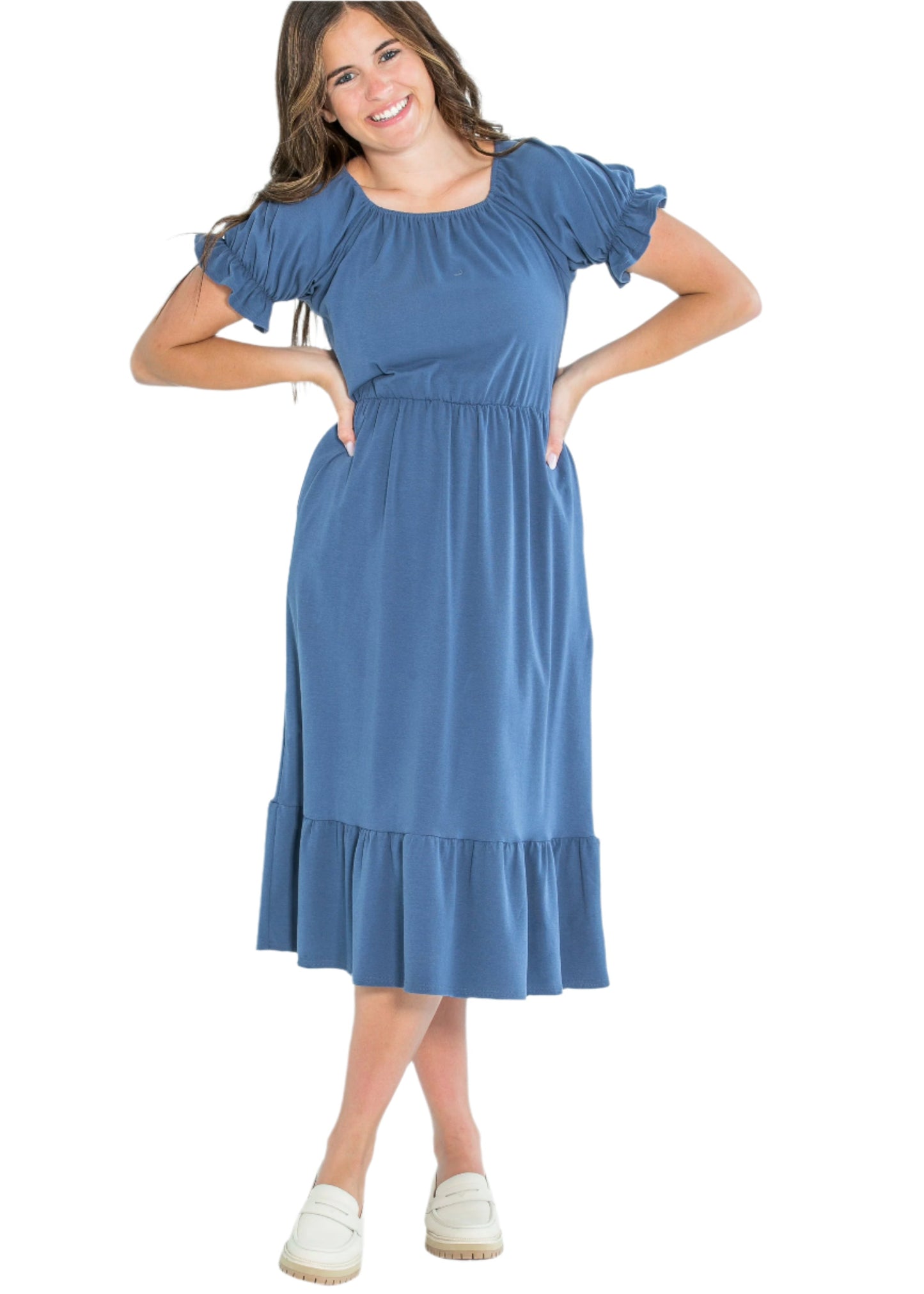 Amy Puff Sleeve Midi Dress