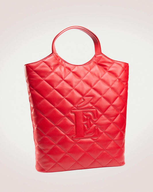 Anne Large Red Lambskin Shopper Tote