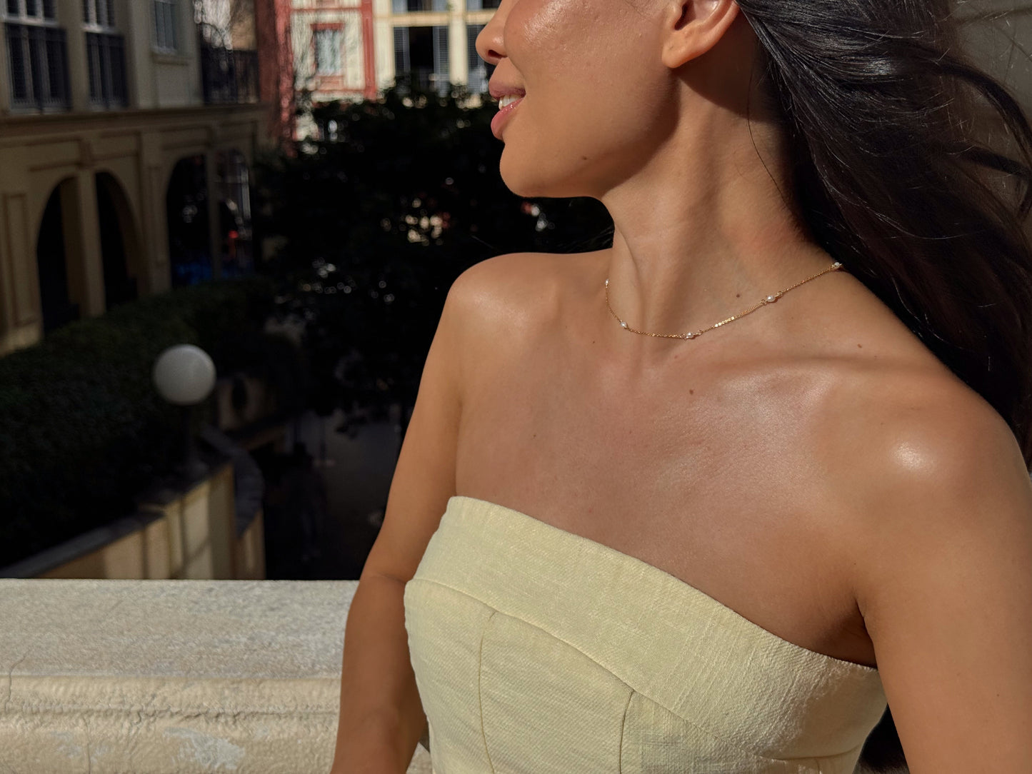 Freshwater Rice Pearl Necklace 14k Gold Over Brass Madeline Necklace