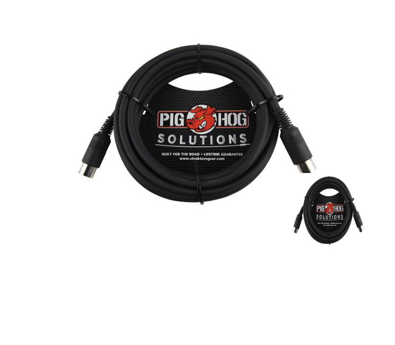 15ft MIDI Cable Black Instrument Interface Pig Hog Solutions