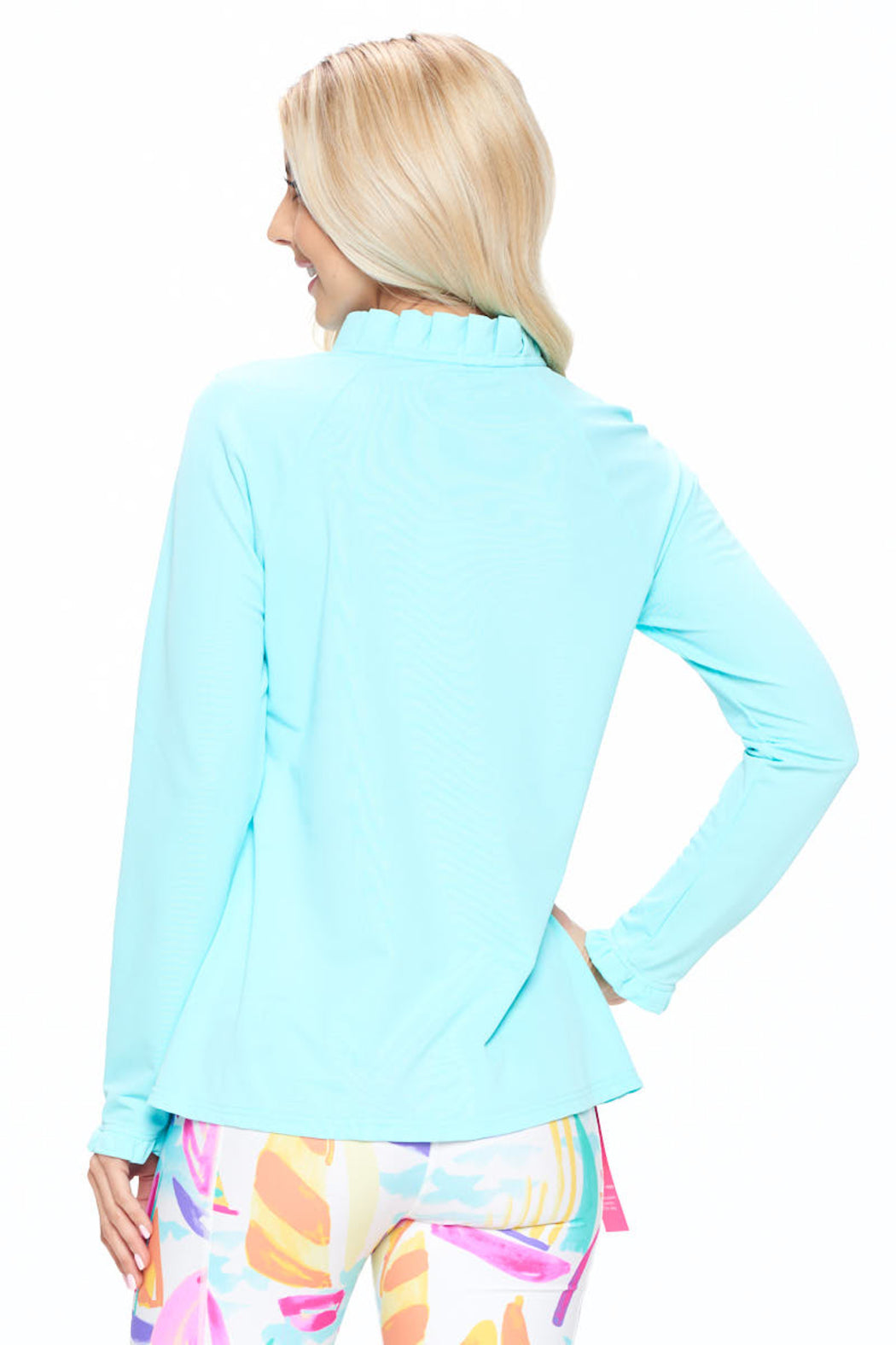 Mint Pleated Neck Pullover