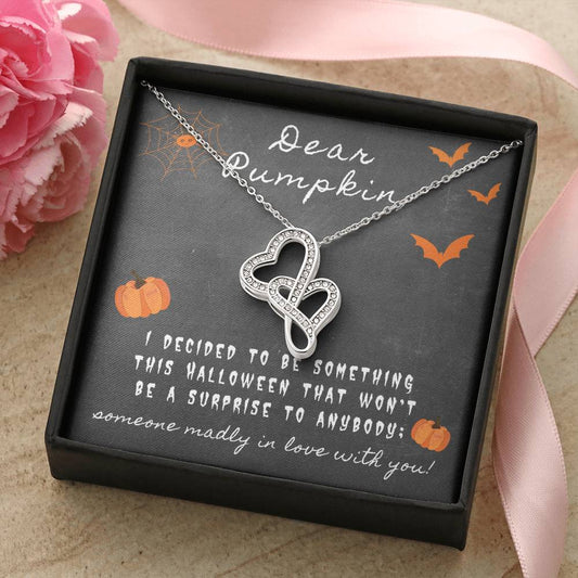 To My Love - Double Heart Necklace For Her Halloween Gift For Wife Girlfriend Soulmate Future Wife Double Hearts Necklace