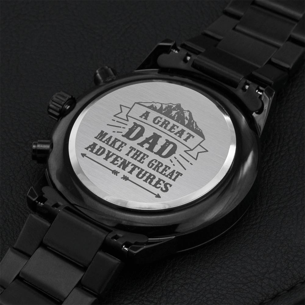 A Great Dad Make The Great Adventures Engraving Chronograph Watch
