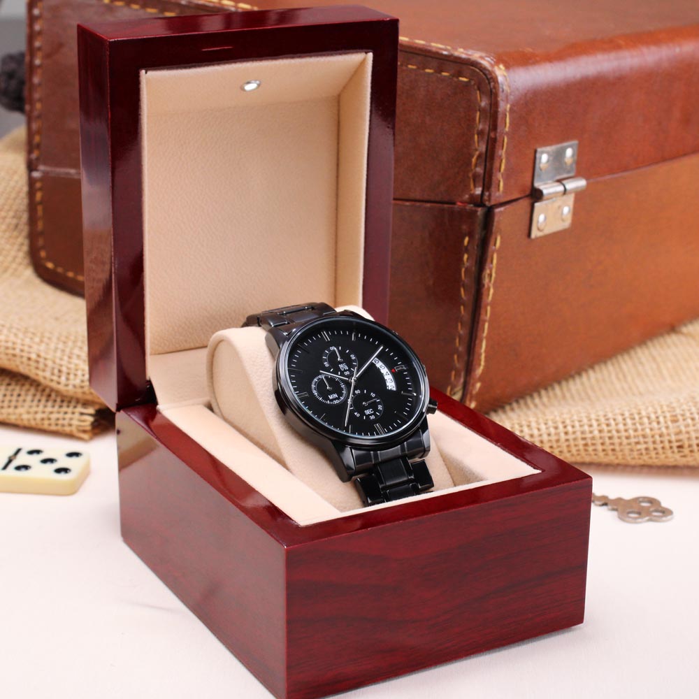 A Heart Melting Gifts For Grandson - Chronograph Watch Engraving Chronograph Watch